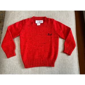Vintage JJ Poole Knit Sweater Red Embroidery “KEITH” 70s Toddler S 2T 3T